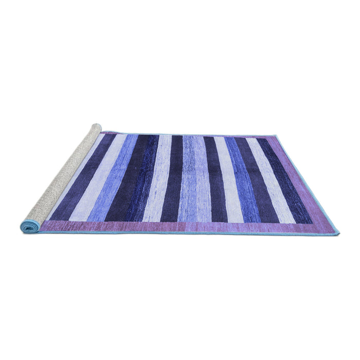 Sideview of Machine Washable Abstract Blue Modern Rug, wshabs1547blu