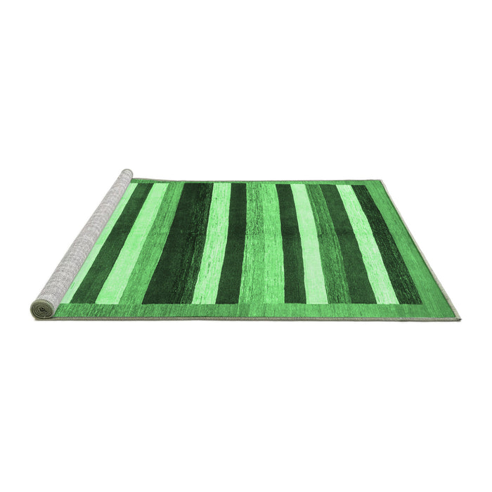 Sideview of Machine Washable Abstract Emerald Green Modern Area Rugs, wshabs1547emgrn