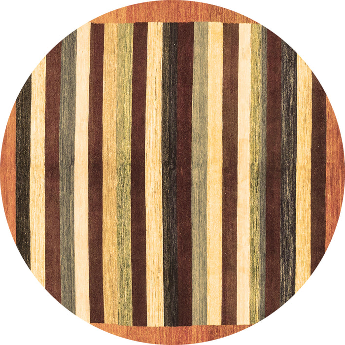 Round Machine Washable Abstract Brown Modern Rug, wshabs1547brn