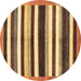 Round Machine Washable Abstract Brown Modern Rug, wshabs1547brn