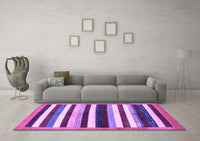 Machine Washable Abstract Purple Modern Rug, wshabs1547pur