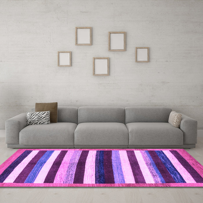 Machine Washable Abstract Purple Modern Area Rugs in a Living Room, wshabs1547pur