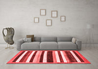 Machine Washable Abstract Red Modern Rug, wshabs1547red