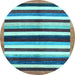 Round Machine Washable Abstract Light Blue Modern Rug, wshabs1547lblu