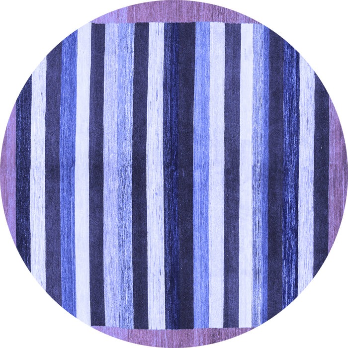 Round Machine Washable Abstract Blue Modern Rug, wshabs1547blu