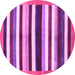 Round Abstract Pink Modern Rug, abs1547pnk