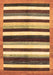 Machine Washable Abstract Brown Modern Rug, wshabs1547brn