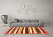 Machine Washable Abstract Orange Modern Area Rugs in a Living Room, wshabs1547org