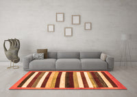 Machine Washable Abstract Orange Modern Rug, wshabs1547org