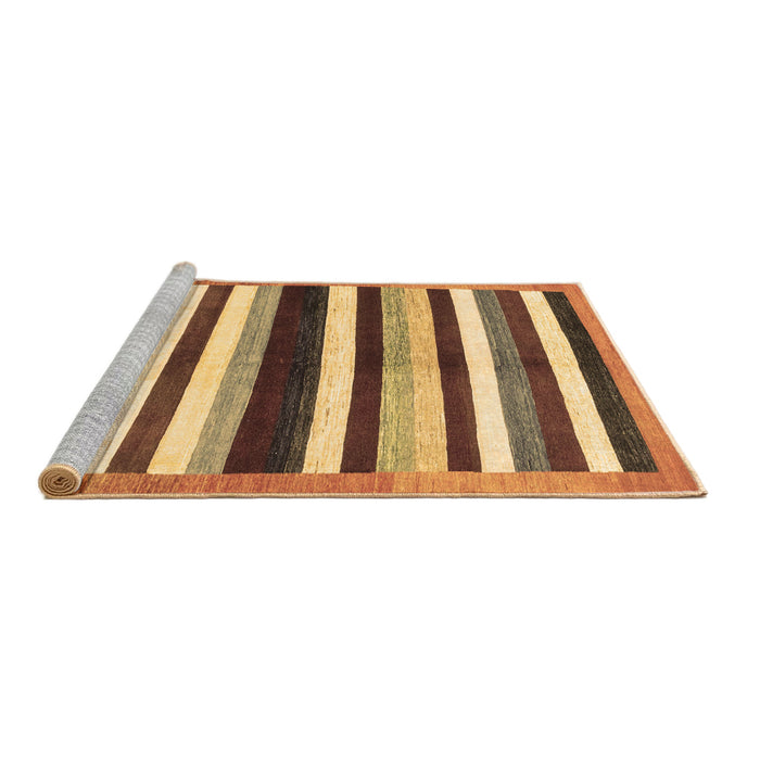 Sideview of Machine Washable Abstract Brown Modern Rug, wshabs1547brn