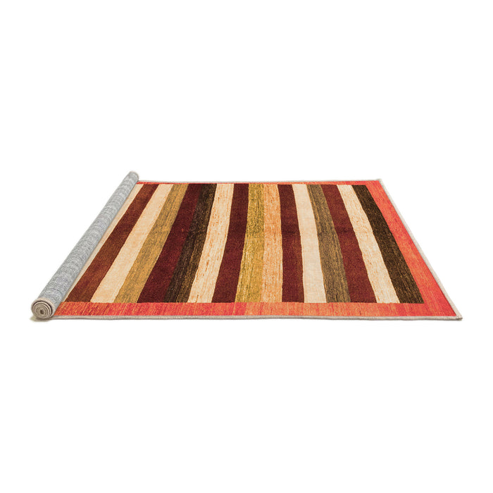 Sideview of Machine Washable Abstract Orange Modern Area Rugs, wshabs1547org