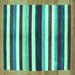 Square Machine Washable Abstract Turquoise Modern Area Rugs, wshabs1547turq