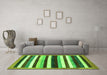 Machine Washable Abstract Green Modern Area Rugs in a Living Room,, wshabs1547grn