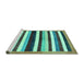 Sideview of Machine Washable Abstract Turquoise Modern Area Rugs, wshabs1547turq