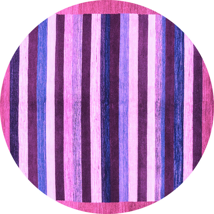 Round Machine Washable Abstract Purple Modern Area Rugs, wshabs1547pur