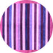 Round Machine Washable Abstract Purple Modern Area Rugs, wshabs1547pur