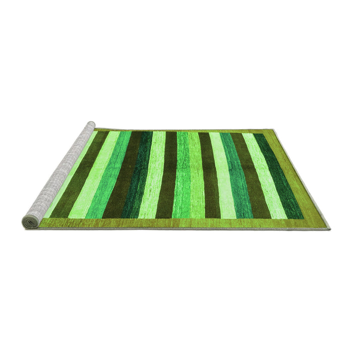 Sideview of Machine Washable Abstract Green Modern Area Rugs, wshabs1547grn