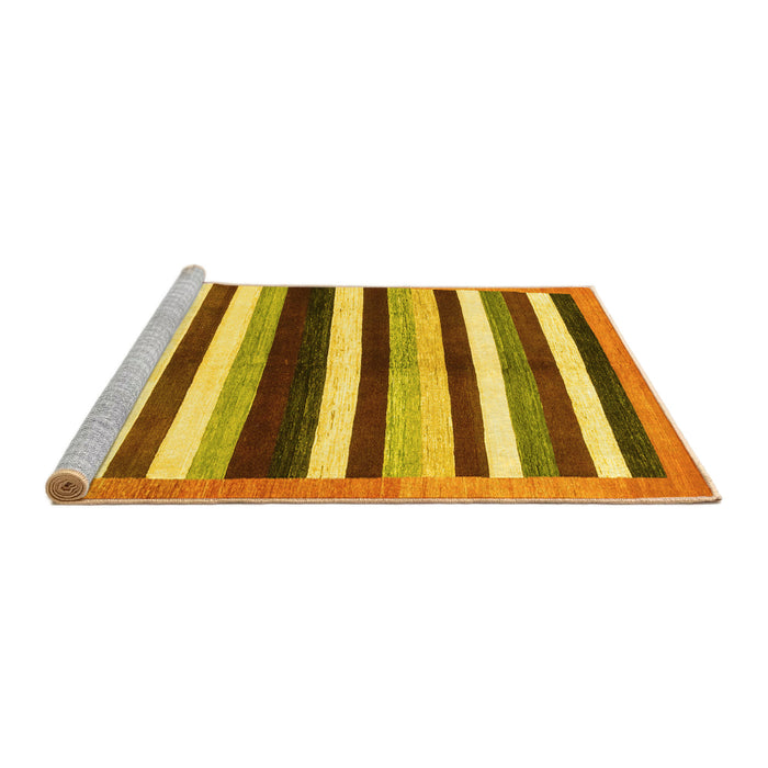 Sideview of Machine Washable Abstract Yellow Modern Rug, wshabs1547yw