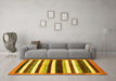 Machine Washable Abstract Yellow Modern Rug in a Living Room, wshabs1547yw