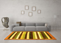 Machine Washable Abstract Yellow Modern Rug, wshabs1547yw