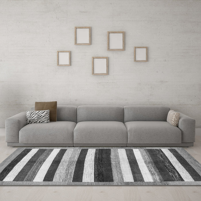 Machine Washable Abstract Gray Modern Rug in a Living Room,, wshabs1547gry