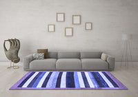 Machine Washable Abstract Blue Modern Rug, wshabs1547blu