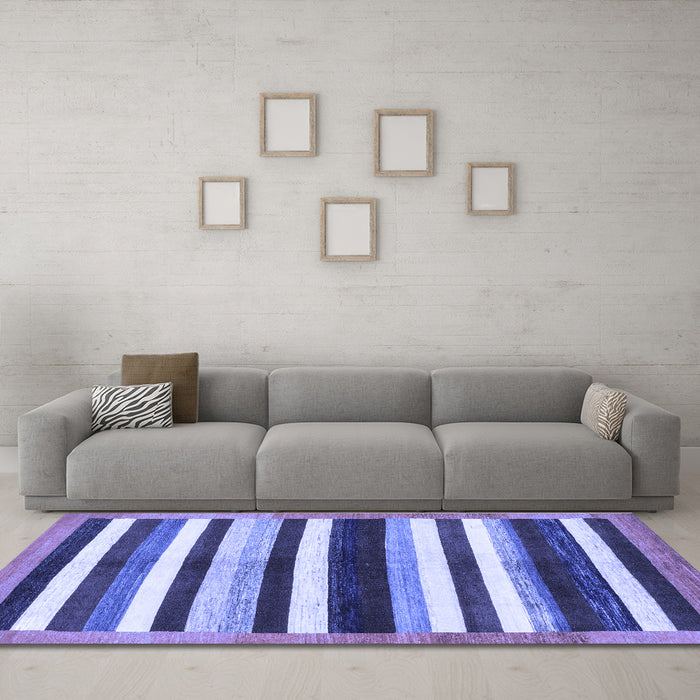 Machine Washable Abstract Blue Modern Rug in a Living Room, wshabs1547blu