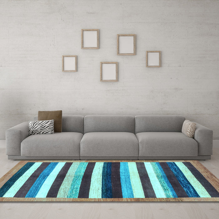 Machine Washable Abstract Light Blue Modern Rug in a Living Room, wshabs1547lblu