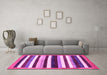 Machine Washable Abstract Pink Modern Rug in a Living Room, wshabs1547pnk