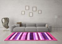 Machine Washable Abstract Pink Modern Rug, wshabs1547pnk