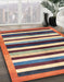 Machine Washable Abstract Brown Red Rug in a Family Room, wshabs1547