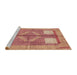 Sideview of Machine Washable Abstract Brown Sand Brown Rug, wshabs1548