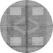 Round Abstract Gray Modern Rug, abs1548gry