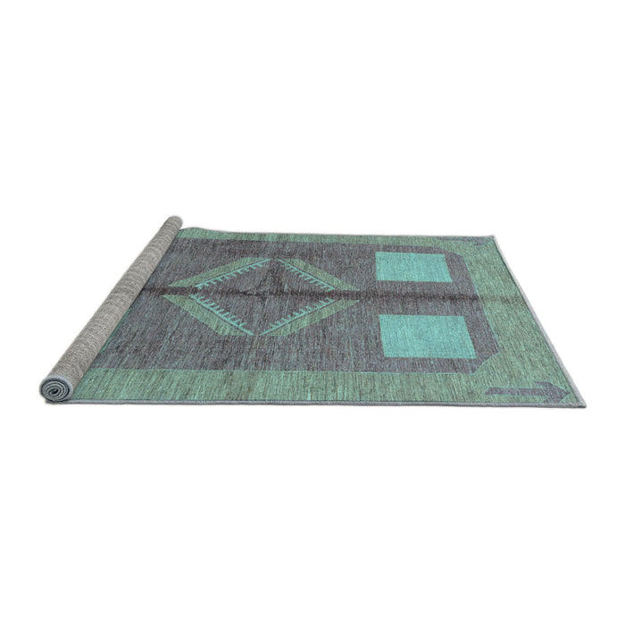 Sideview of Machine Washable Abstract Light Blue Modern Rug, wshabs1548lblu