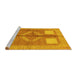 Sideview of Machine Washable Abstract Yellow Modern Rug, wshabs1548yw