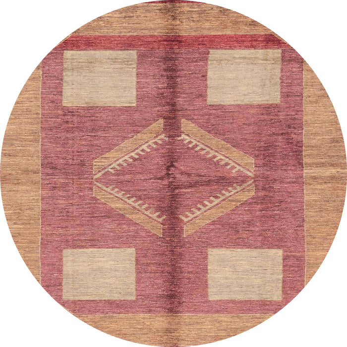 Round Machine Washable Abstract Brown Sand Brown Rug, wshabs1548