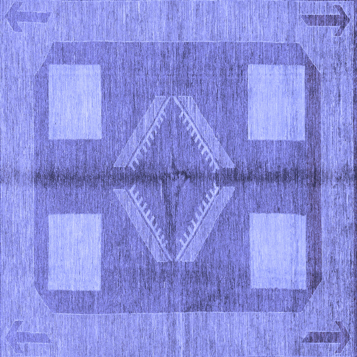 Square Abstract Blue Modern Rug, abs1548blu