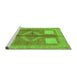 Sideview of Machine Washable Abstract Green Modern Area Rugs, wshabs1548grn