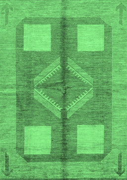 Abstract Emerald Green Modern Rug, abs1548emgrn