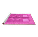 Sideview of Machine Washable Abstract Pink Modern Rug, wshabs1548pnk