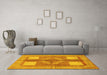 Machine Washable Abstract Yellow Modern Rug in a Living Room, wshabs1548yw