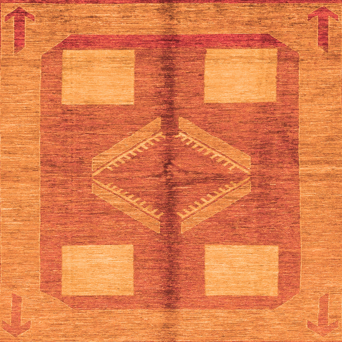 Square Abstract Orange Modern Rug, abs1548org