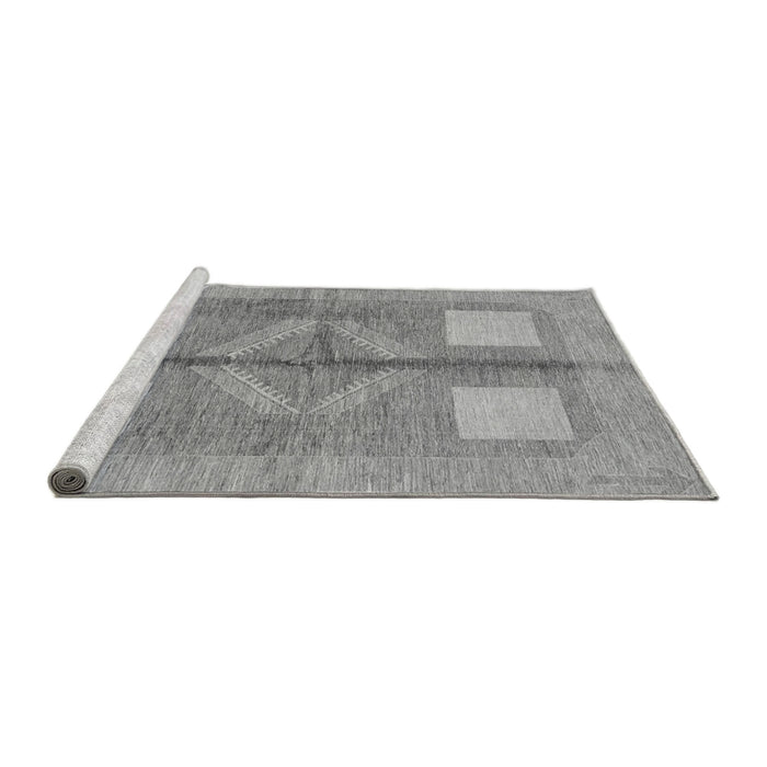Sideview of Machine Washable Abstract Gray Modern Rug, wshabs1548gry