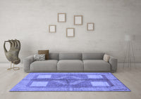 Machine Washable Abstract Blue Modern Rug, wshabs1548blu