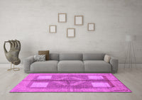 Machine Washable Abstract Purple Modern Rug, wshabs1548pur