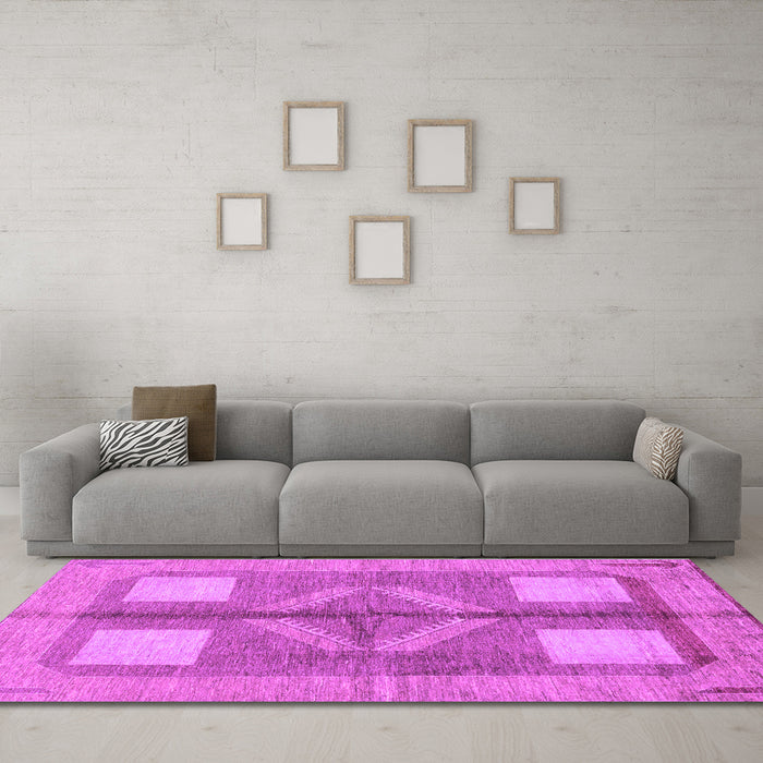 Machine Washable Abstract Purple Modern Area Rugs in a Living Room, wshabs1548pur