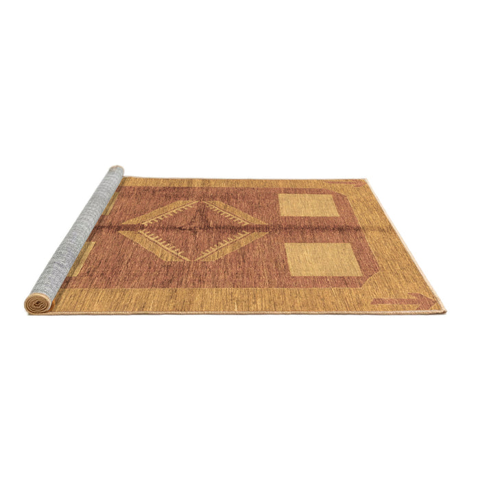 Sideview of Machine Washable Abstract Brown Modern Rug, wshabs1548brn