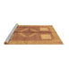 Sideview of Machine Washable Abstract Brown Modern Rug, wshabs1548brn