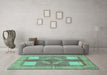 Machine Washable Abstract Turquoise Modern Area Rugs in a Living Room,, wshabs1548turq