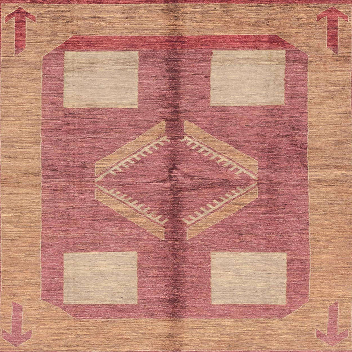 Square Abstract Brown Sand Brown Modern Rug, abs1548